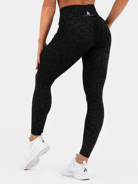 INSTINCT SCRUNCH BUM LEGGINGS LEOPARD BLACK