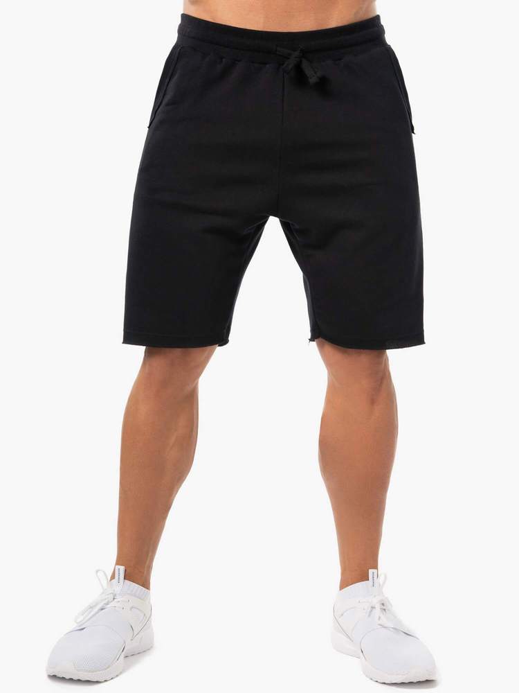 BLOCK FLEECE TRACK SHORTS BLACK