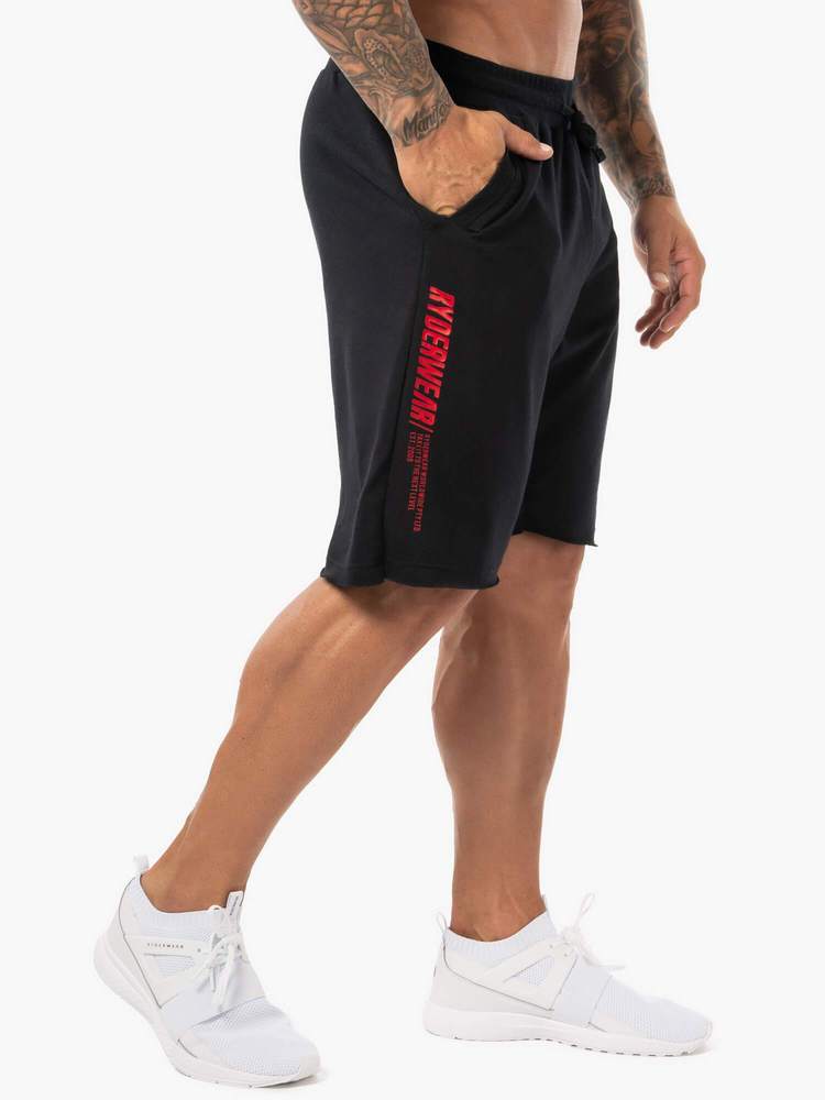 BLOCK FLEECE TRACK SHORTS BLACK