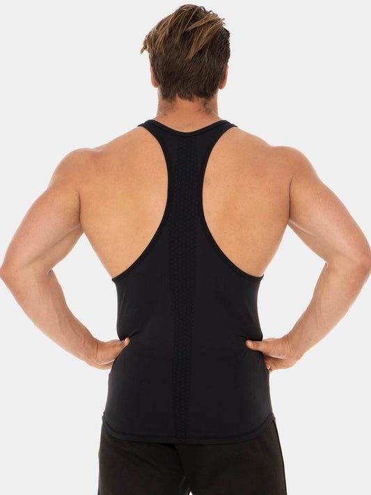 GEO SEAMLESS T-BACK BLACK