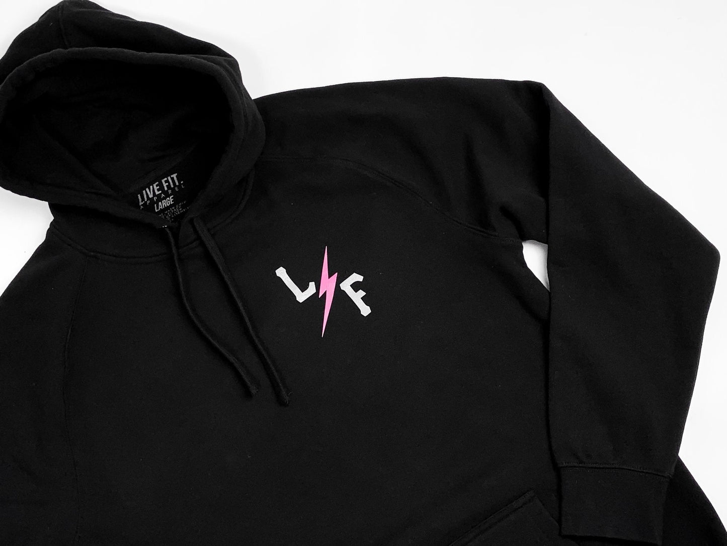 BOLT HOODIE - BLACK / PINK
