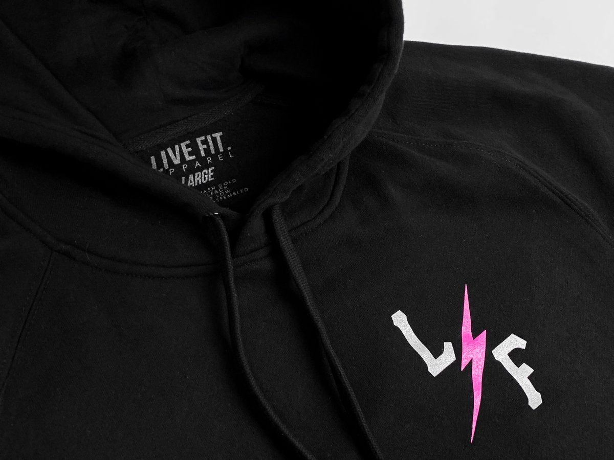 BOLT HOODIE - BLACK / PINK