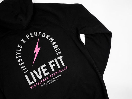 BOLT HOODIE - BLACK / PINK