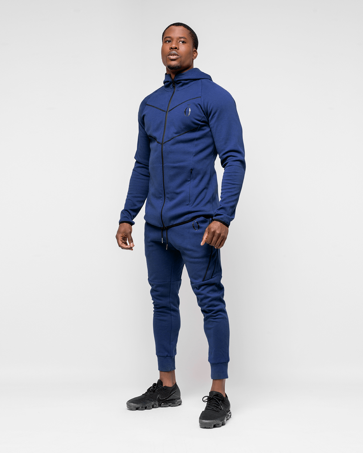 ZIP-UP ARROW HOODIE NAVY & BLACK