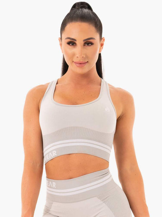 FREESTYLE SEAMLESS LONGLINE SPORTS BRA GRAY