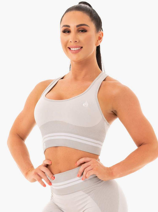 FREESTYLE SEAMLESS LONGLINE SPORTS BRA GRAY