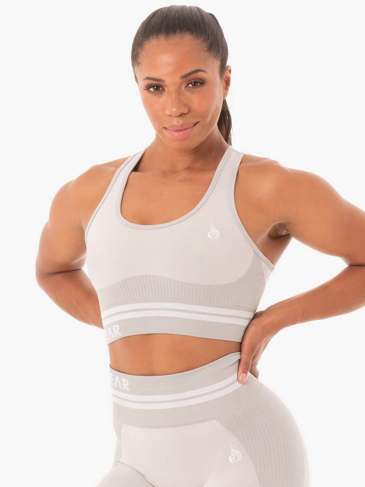 FREESTYLE SEAMLESS LONGLINE SPORTS BRA GRAY