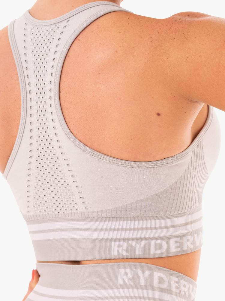 FREESTYLE SEAMLESS LONGLINE SPORTS BRA GRAY