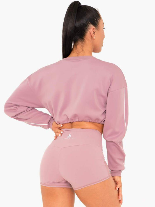 STELLAR CROPPED SWEATER MAUVE