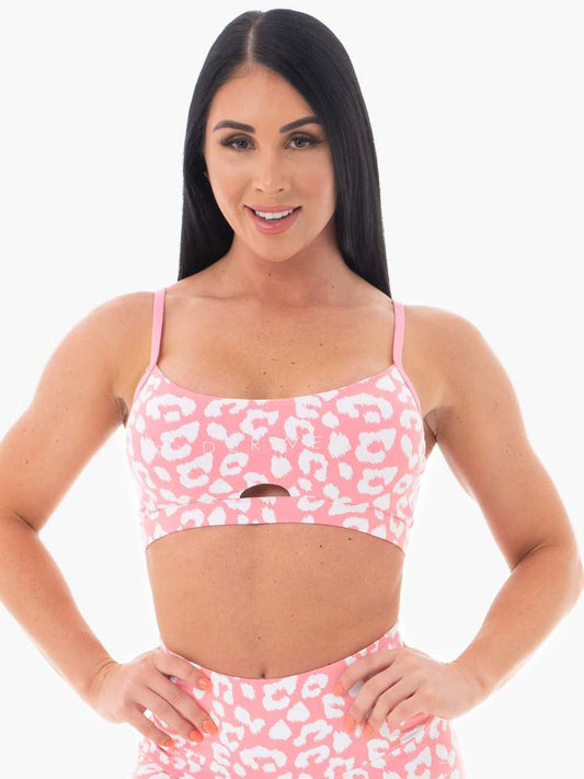 ANIMAL SPORTS BRA PINK LEOPARD
