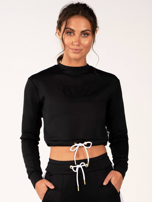 REGAL CROPPED SWEATER BLACK