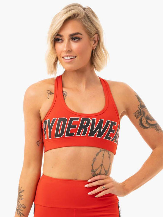 COURTSIDE SPORTS BRA ORANGE RED