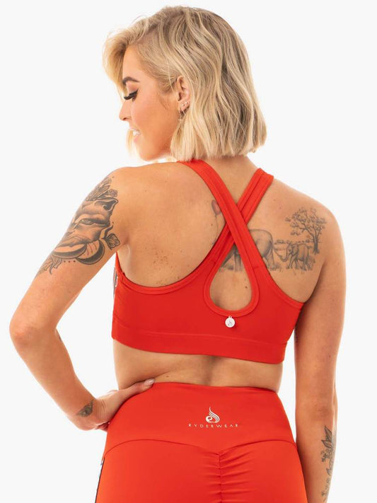 COURTSIDE SPORTS BRA ORANGE RED