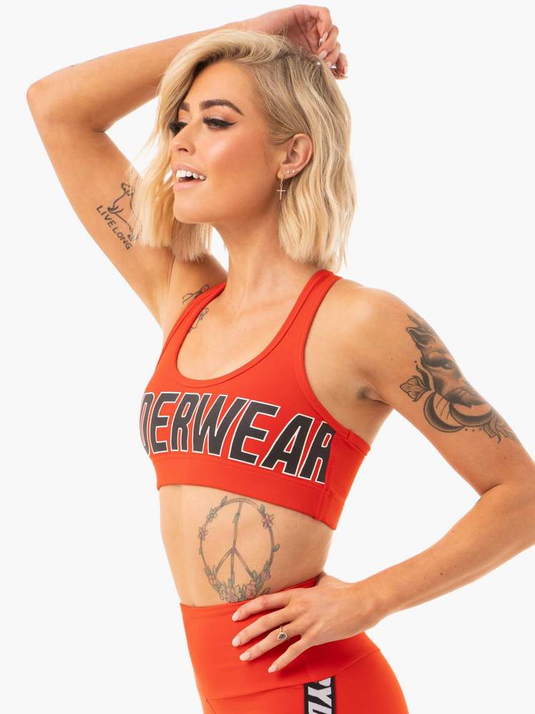 COURTSIDE SPORTS BRA ORANGE RED