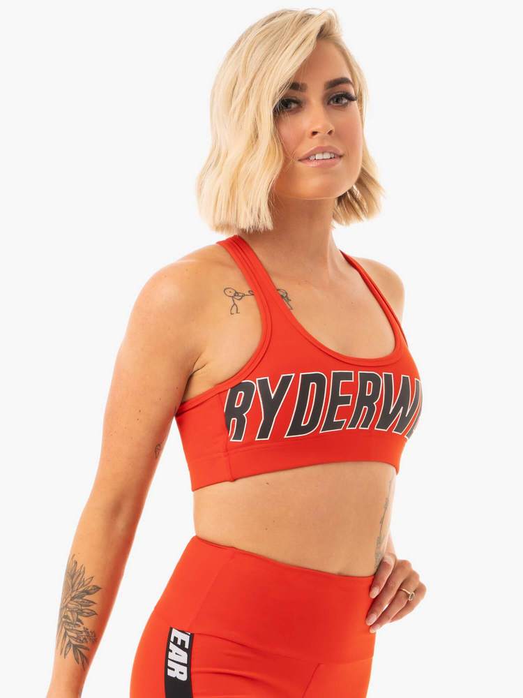 COURTSIDE SPORTS BRA ORANGE RED