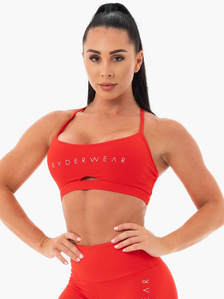 STAPLES SPORTS BRA RED