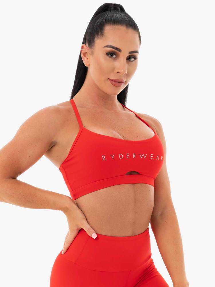 STAPLES SPORTS BRA RED