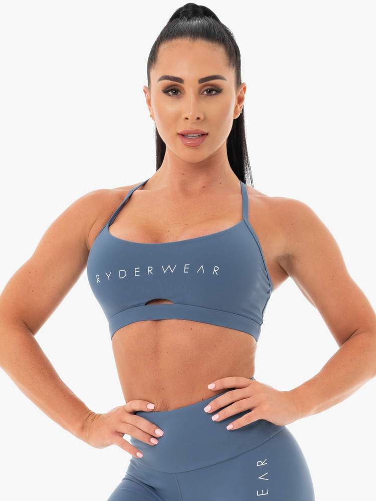STAPLES SPORTS BRA STEEL BLUE
