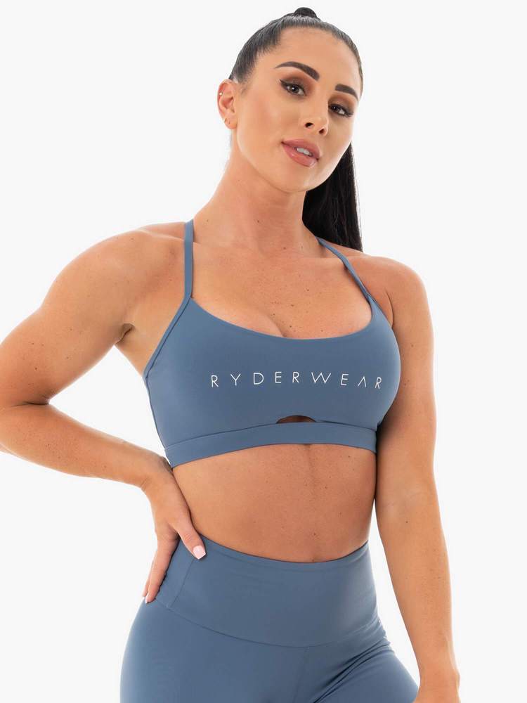 STAPLES SPORTS BRA STEEL BLUE