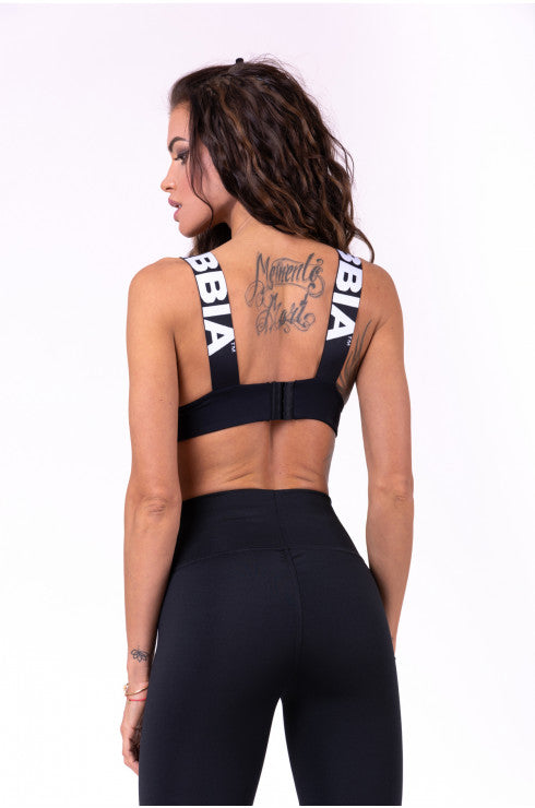 LACE-UP SPORT BRA BLACK 694