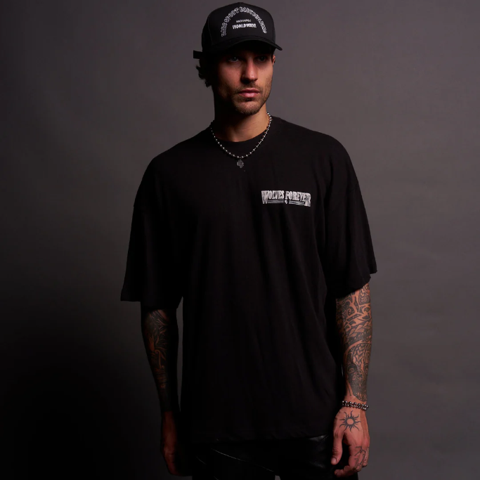 DEATH STARE "PREMIUM" OVERSIZED TEE IN BLACK