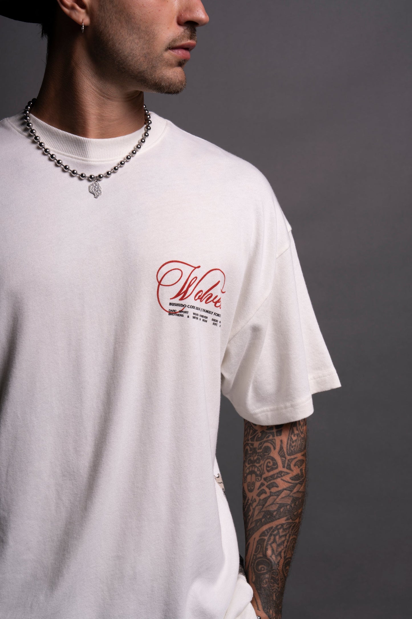 (1 OF 500) With Honor "Premium" Oversized Tee in Cream