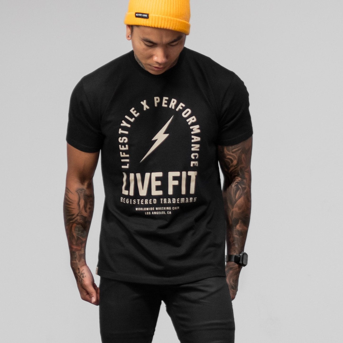 REGISTER TRADEMARK TEE -BLACK / TAN