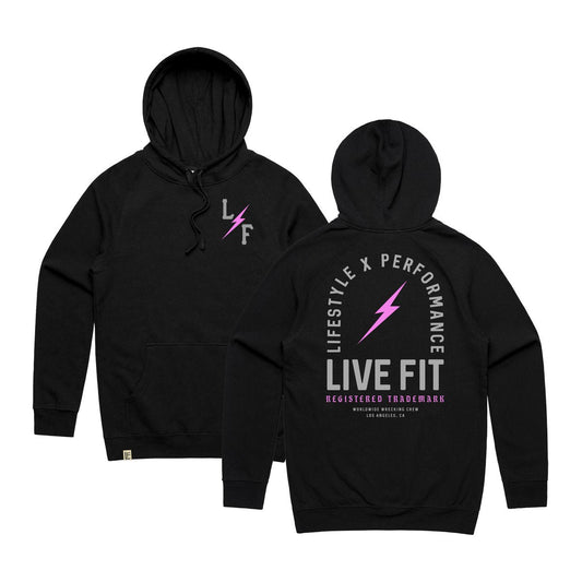 BOLT HOODIE - BLACK / PINK