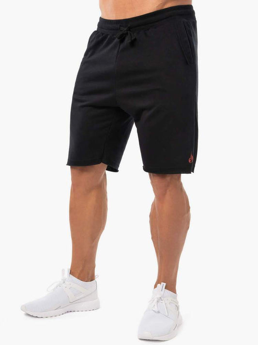 BLOCK FLEECE TRACK SHORTS BLACK