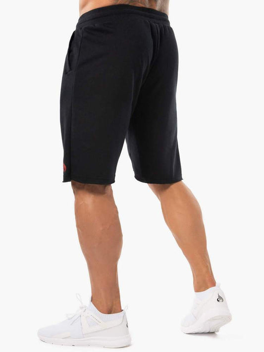 BLOCK FLEECE TRACK SHORTS BLACK