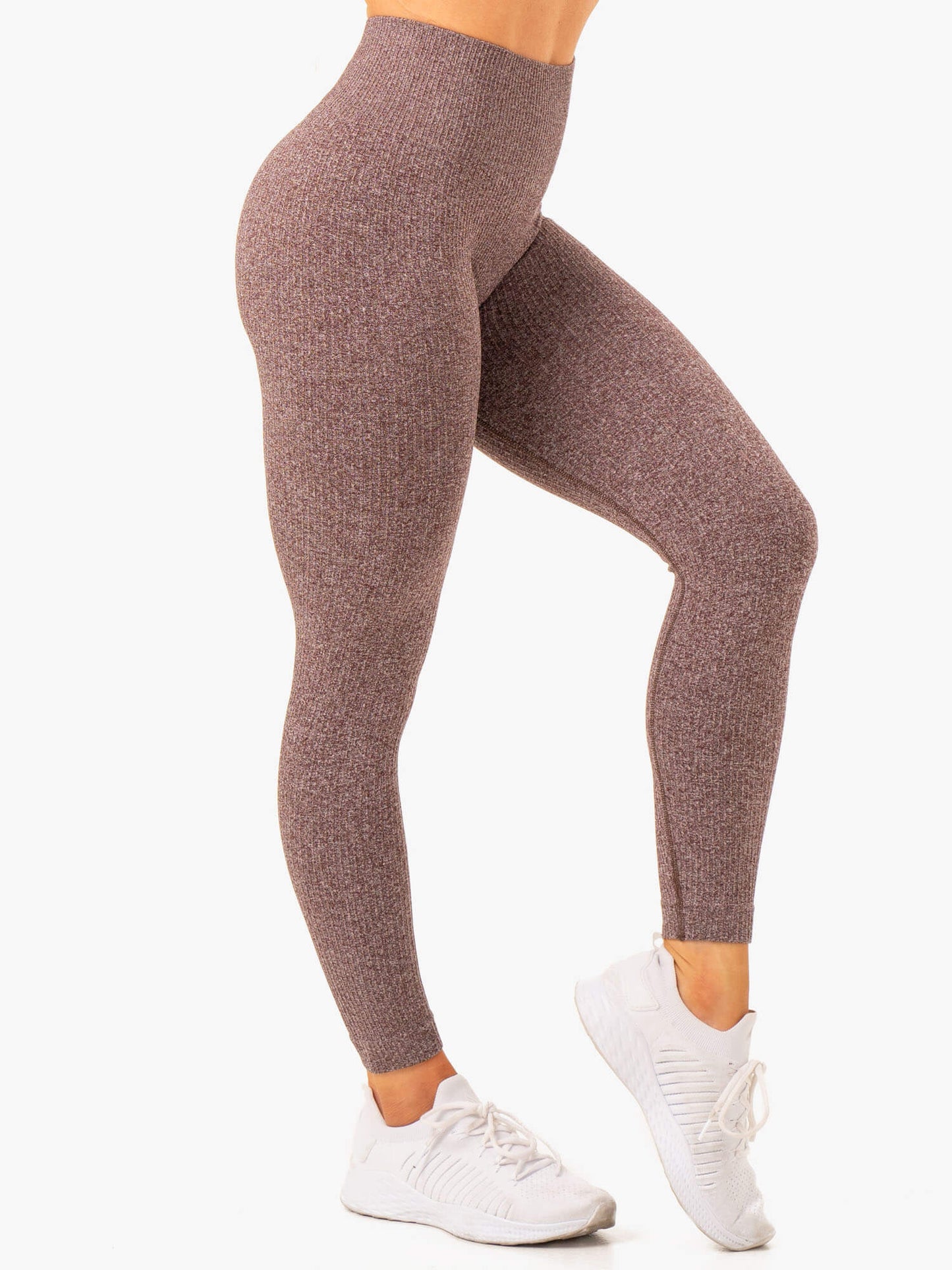 RIB SEAMLESS LEGGINGS CHOCOLATE MARL