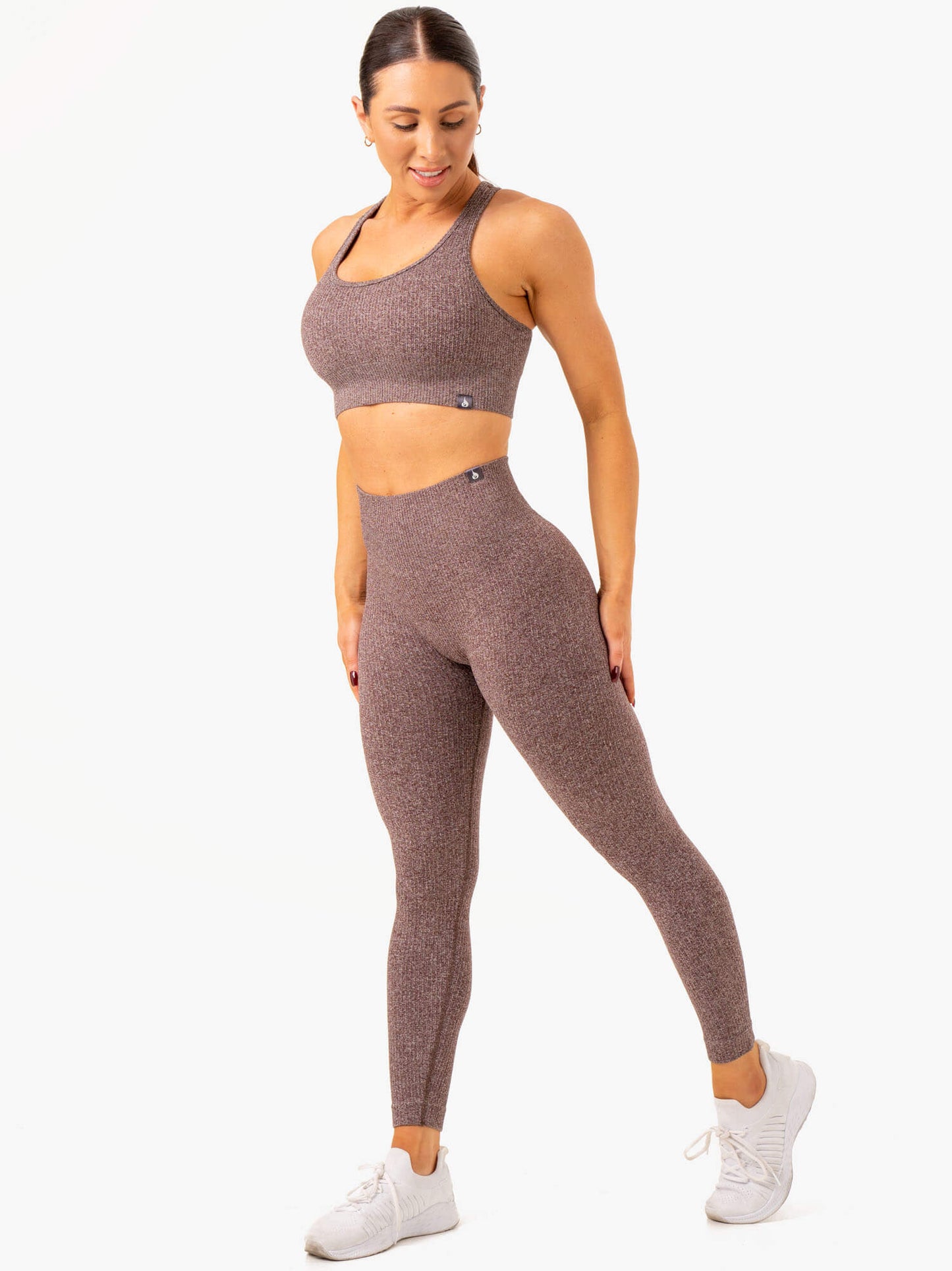 RIB SEAMLESS LEGGINGS CHOCOLATE MARL