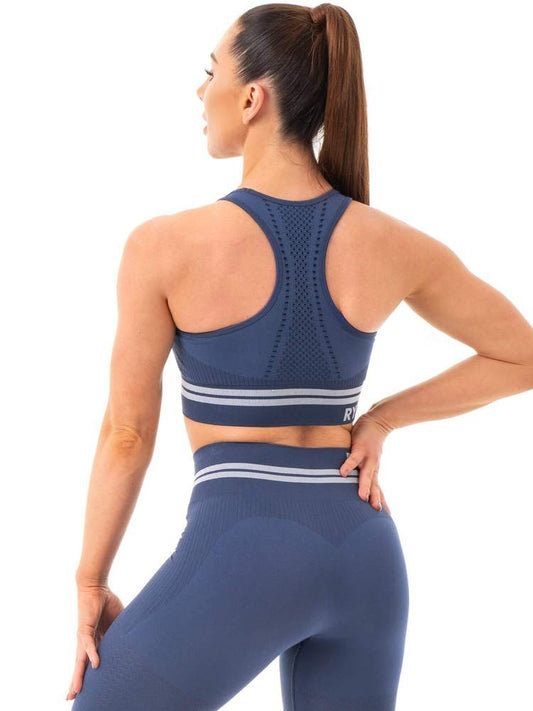 FREESTYLE SEAMLESS LONGLINE SPORTS BRA STEEL BLUE