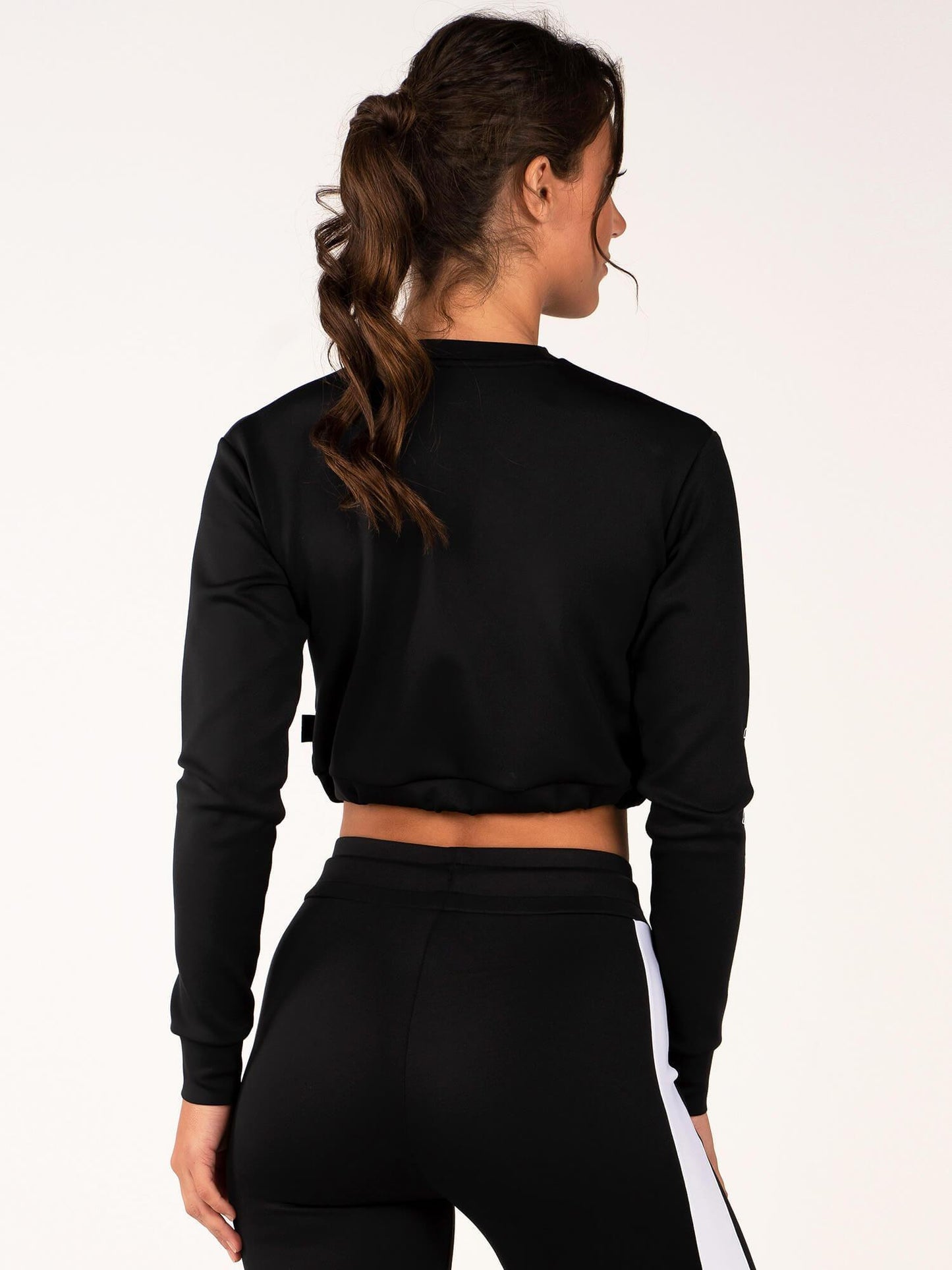 REGAL CROPPED SWEATER  BLACK
