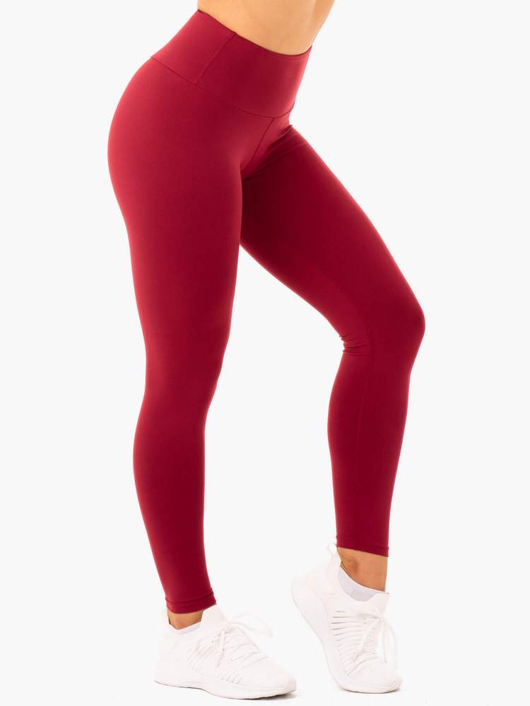 ELEVATE SCRUNCH BUM LEGGINGS BERRY RED