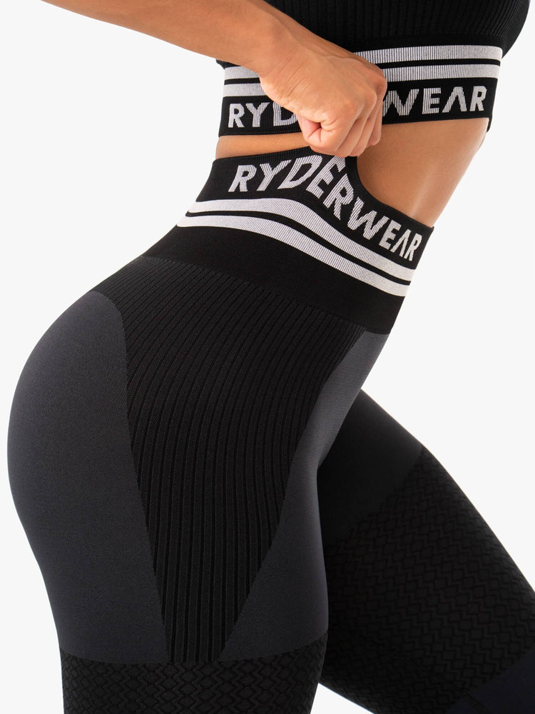 FREESTYLE SEAMLESS HIGH WAISTED LEGGINGS BLACK