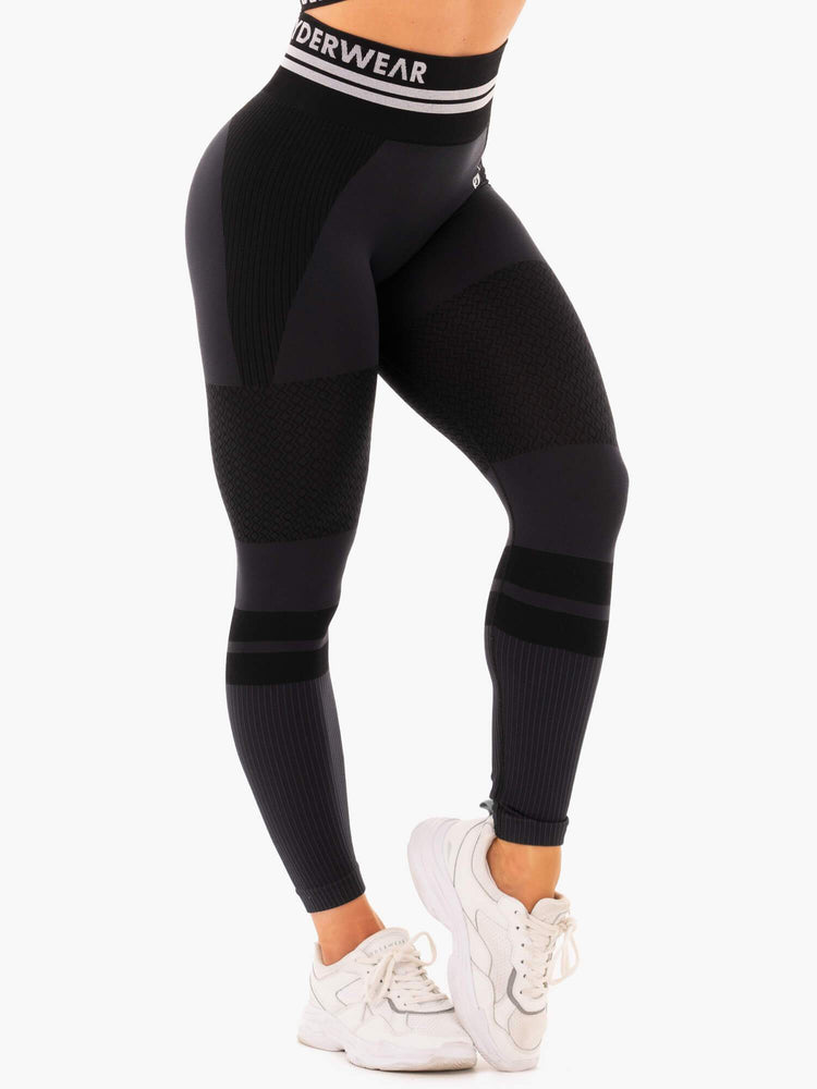 FREESTYLE SEAMLESS HIGH WAISTED LEGGINGS BLACK