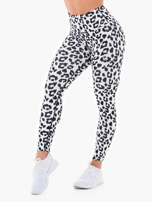 INSTINCTS SCRUNCH BUM LEGGINGS SNOW LEOPARD